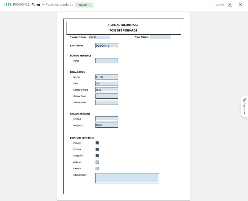 PDF form open in the viewer with its fields to fill in
