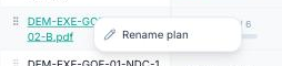 Right-click menu on a plan with the Rename plan option