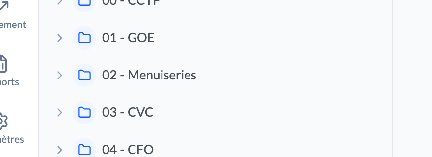 Menu contextuel d'un plan avec l'entrée Nouvel indice
